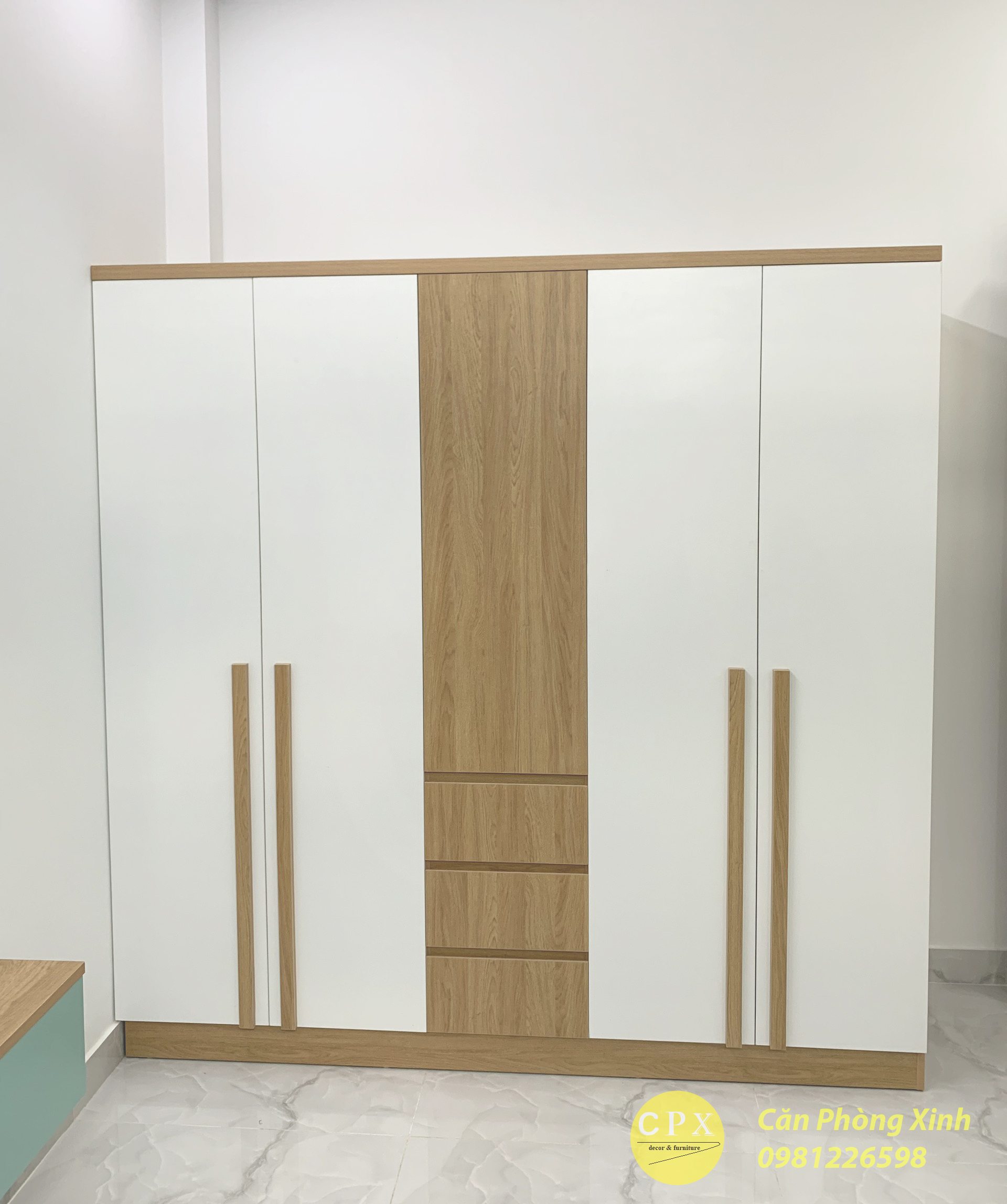 Tủ áo 5 cánh gỗ MDF CPX-T18