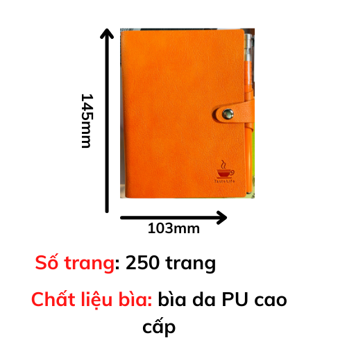 Sổ tay nhỏ gọn bìa da mềm ghi chép kèm bút tiện lợi Heeton A50862