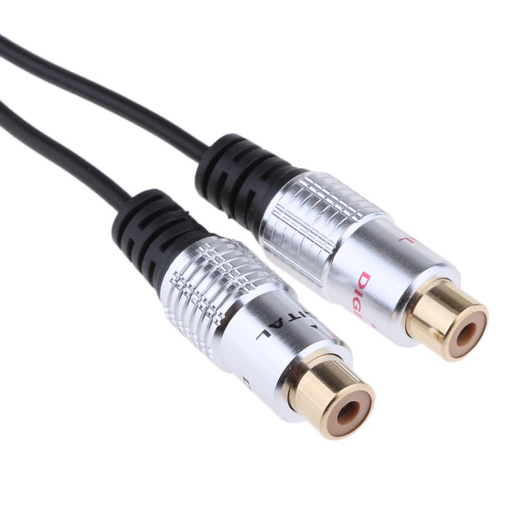 RCA Splitter Adapter Cable 1-Male to 2-Female for Digital Audio / Subwoofer