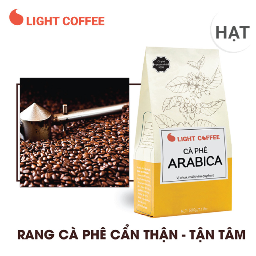 Cà phê hạt Arabica Light coffee chua thanh, đắng nhẹ - 500g