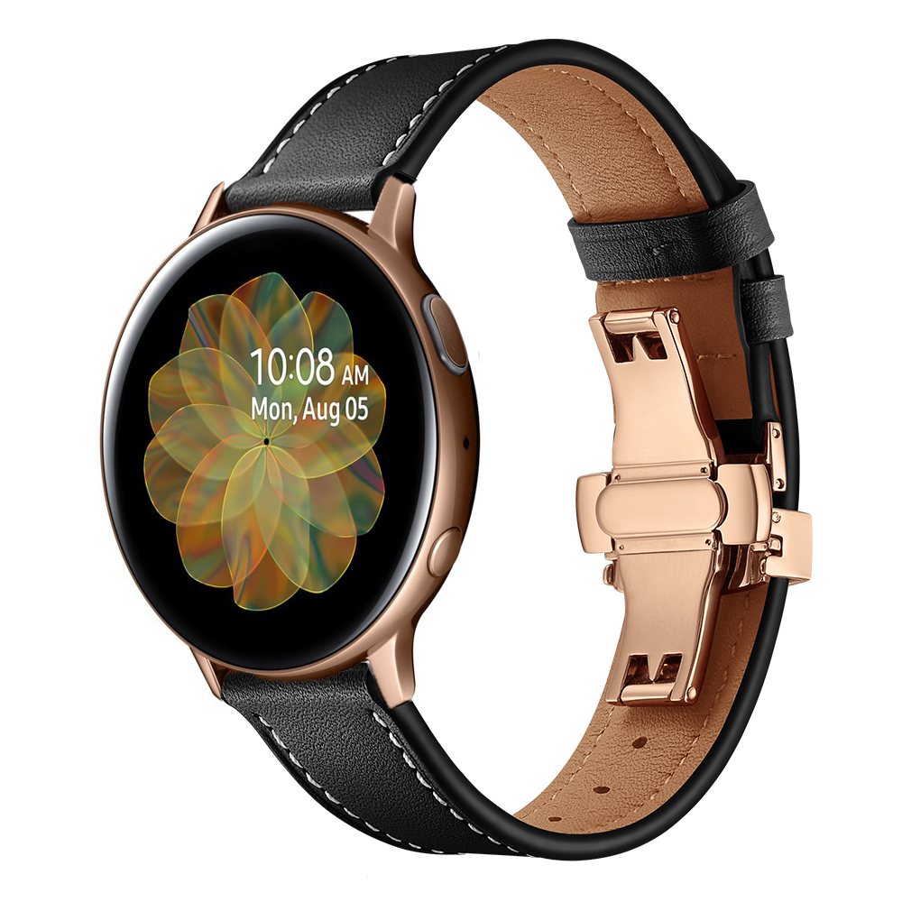 Dây Da Khóa Bướm Gold Chống Gãy Size 20mm Cho Galaxy Watch Active 1 / Galaxy Watch 42 / Galaxy Watch Active 2