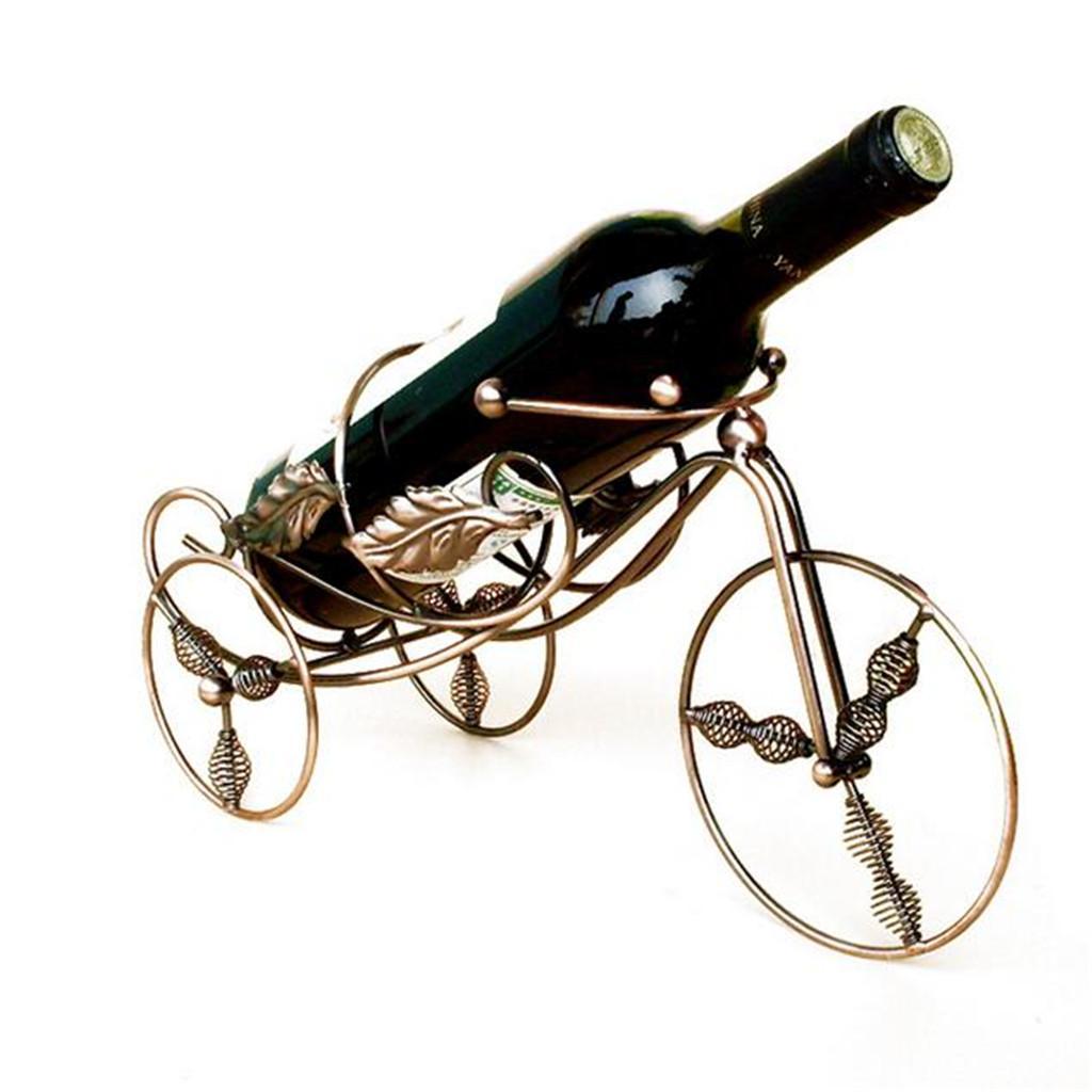 Vintage Tricycle Shaped Metal Bottle Holder, Free Standing Wine Bottle