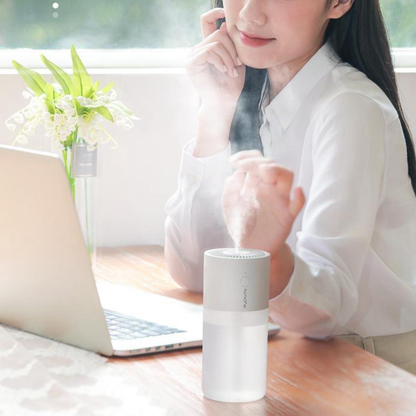 USB Humidifier, 300ml Mini Portable Humidifier, Quiet Air Humidifier with 7-Color LED Night Light, Color Changing, Suitable for Home, Baby Room, Car