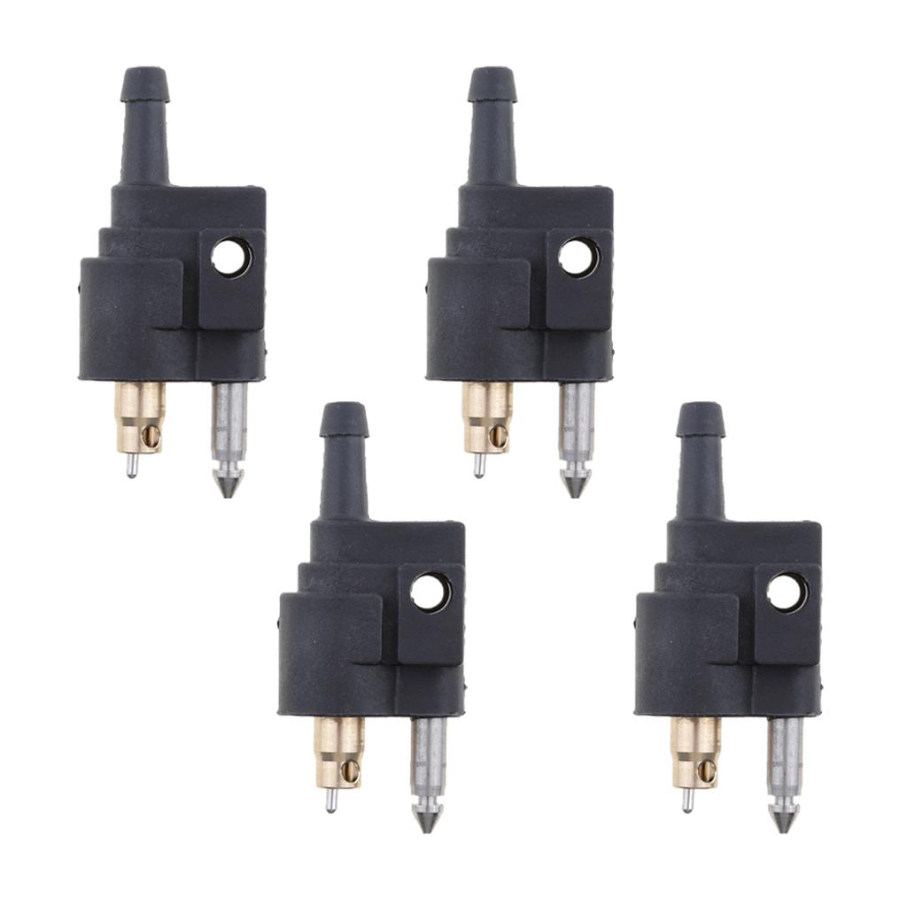 4 Pieces 1/4" Male Fuel Hose Line Connector Fittings For Yamaha Outboard