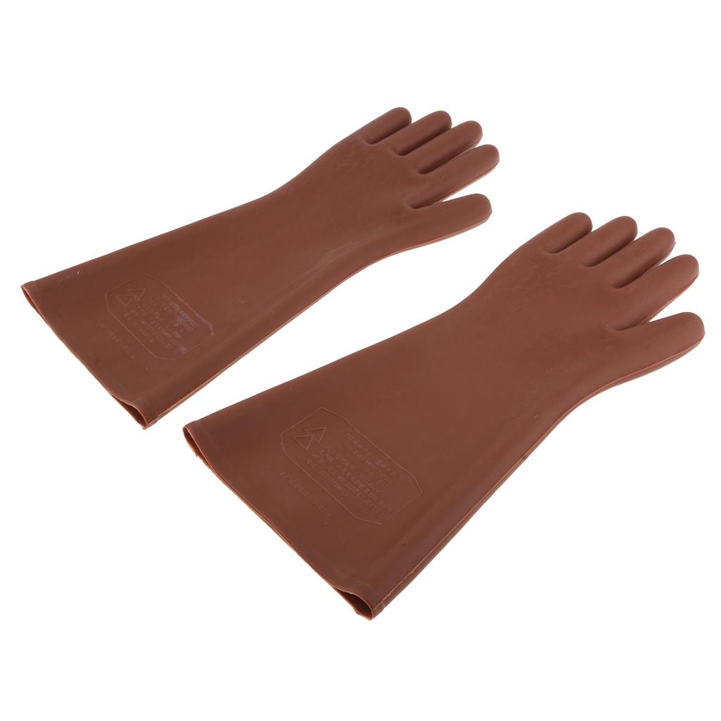 2x 1 Pair 5KV High Voltage Electrical Insulating Gloves for Electricians