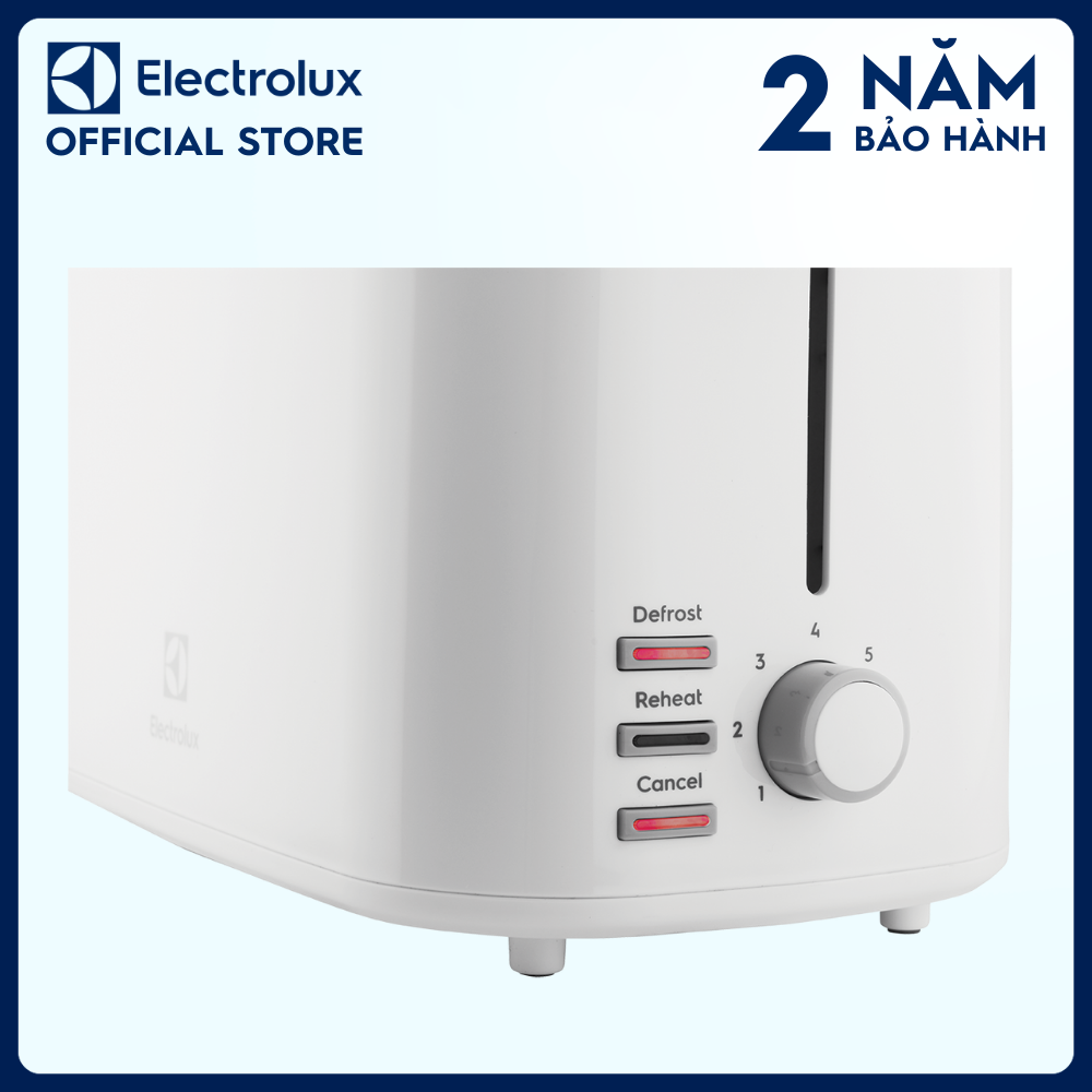 Máy nướng bánh mì Electrolux E2TS1-100W - 7 chế độ điều chỉnh độ giòn phù hợp, nơi cất dây nguồn gọn gàng [Hàng chính hãng]