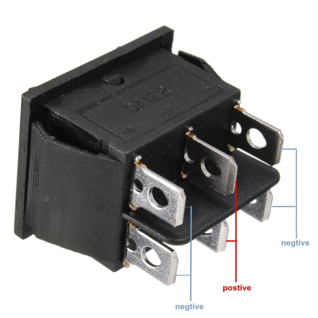 Pair 6-Pin Sunroof Locks Rocker Momentary Switch DPDT On/Off/On 12V