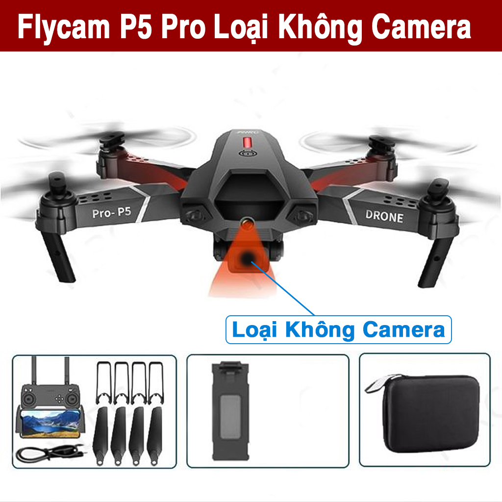 Máy Bay Điều Khiển Từ Xa Vinetteam Flycam P5 PRO Camera Kép Quadcopter UAV Với Bản Nâng Cấp 720P / 1080P / 4K HD FPV E88 Pro GPS WiFi Cảm Biến Chướng Ngại Vật - Hàng Nhập Khẩu