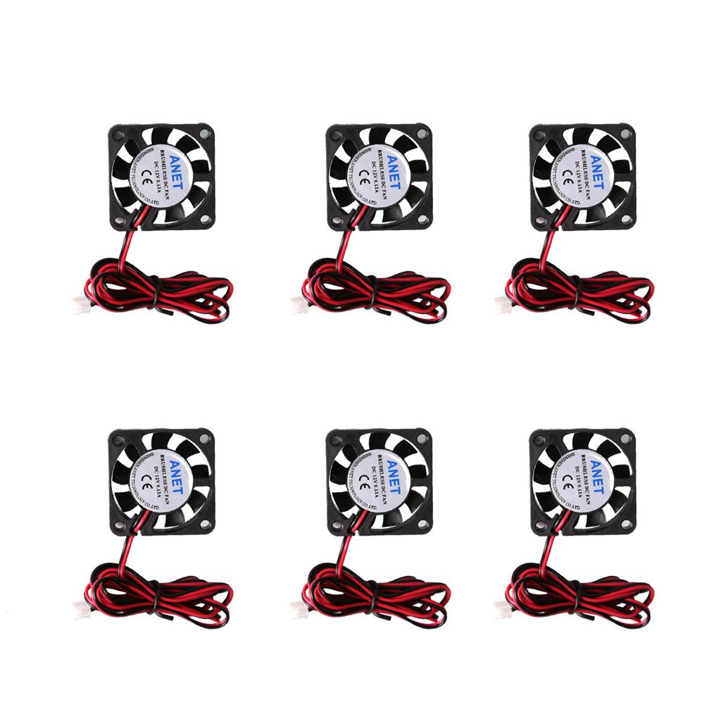 6Pcs silent 12V 40mmx40mmx10mm 4010 DC Brushless Cooling Fan for 3D Printer