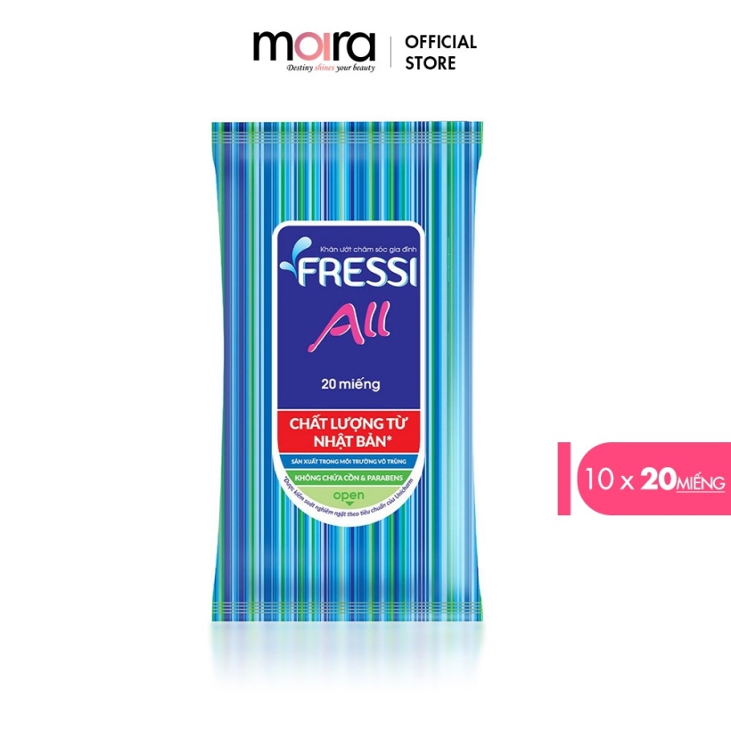 Combo 10 Khăn ướt Fressi care For All 20 miếng