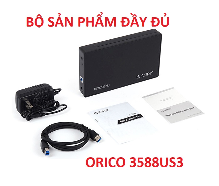 Hộp Ổ Cứng Box 3.5 Orico 3588US3 - Hàng Nhập Khẩu