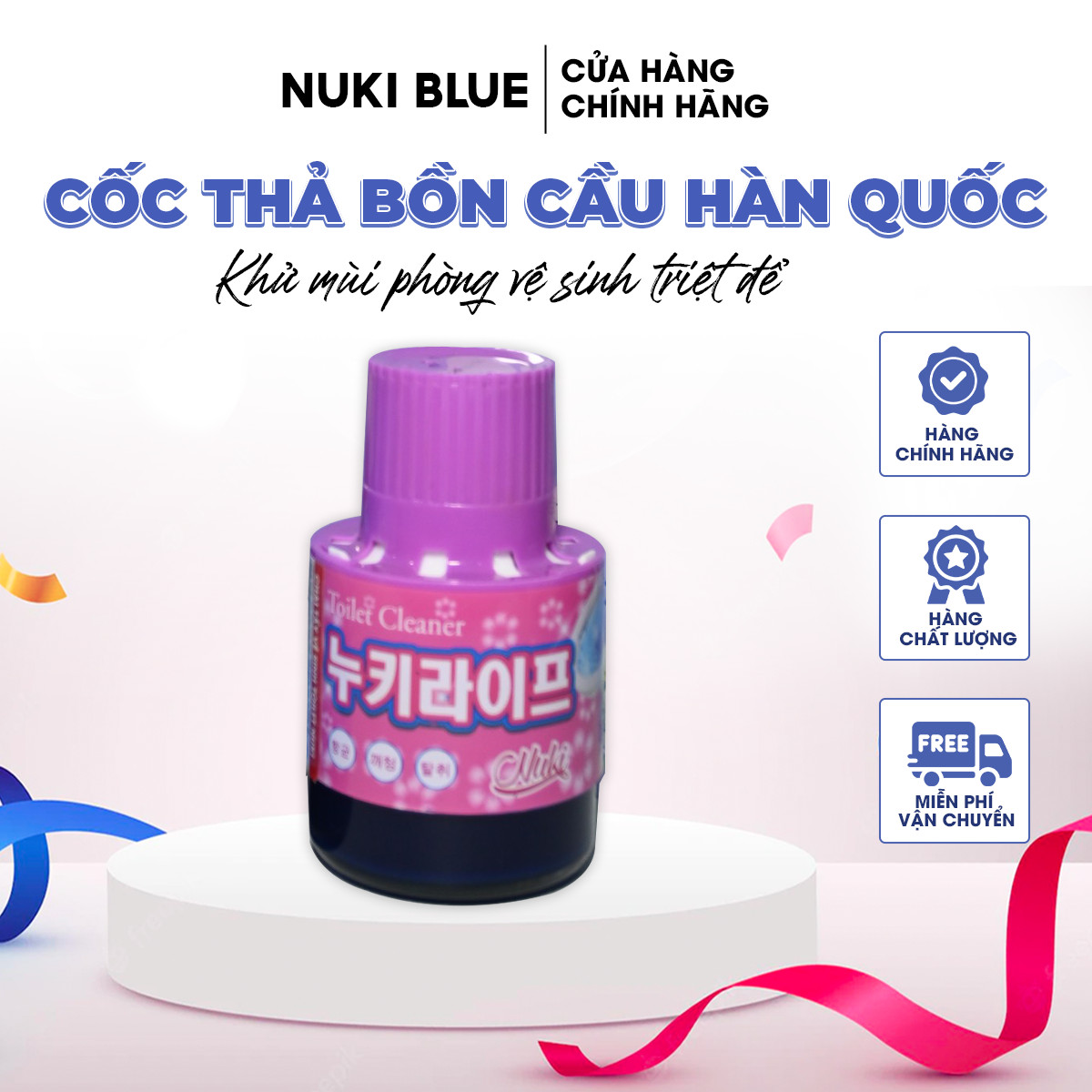 Cốc Thả Bồn Cầu Nuki Tẩy Vệ Sinh, Khử Mùi và Làm Sạch Diệt Khuẩn Bồn Cầu