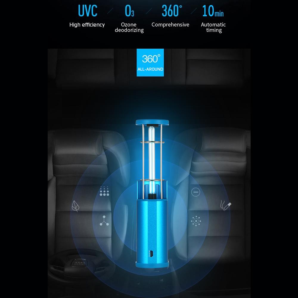 Đèn UV Đèn cực tím di động với màn trập di động Đèn cực tím & Ozone làm sạch kép Đèn UV có thể sạc lại