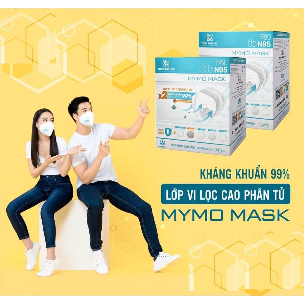 Khẩu trang có van thở Mymo Mask N95 6 lớp vi lọc cao phân tử kháng khuẩn 99%