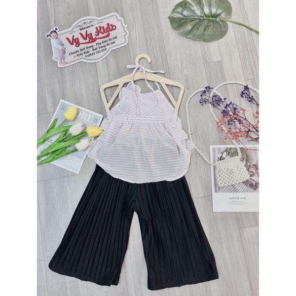 Set đồ bé gái, set bé gái mix quần dập ly sành điệu VyVy Kids Fashion