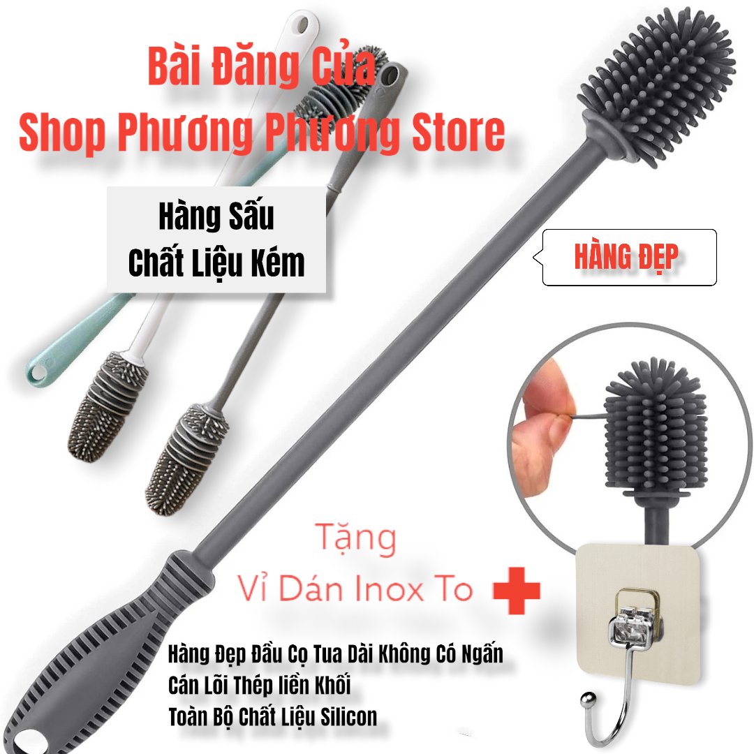 CÂY CỌ TUA VỆ SINH CAO CẤP CHẤT LIỆU SILICOM PHỦ KÍN LIỀN KHỐI CÁN LÕI THÉP SIÊU BỀN XỬ DỤNG VỆ SINH ĐA NĂNG