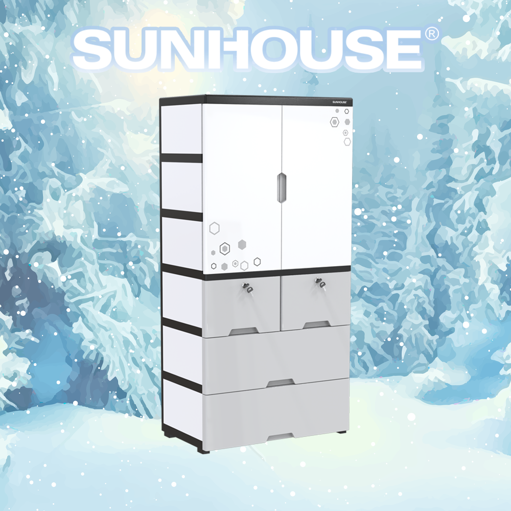 Tủ nhựa 2 cánh 4 ngăn Happy Family SUNHOUSE KS-CA1400F4 - Hàng chính hãng