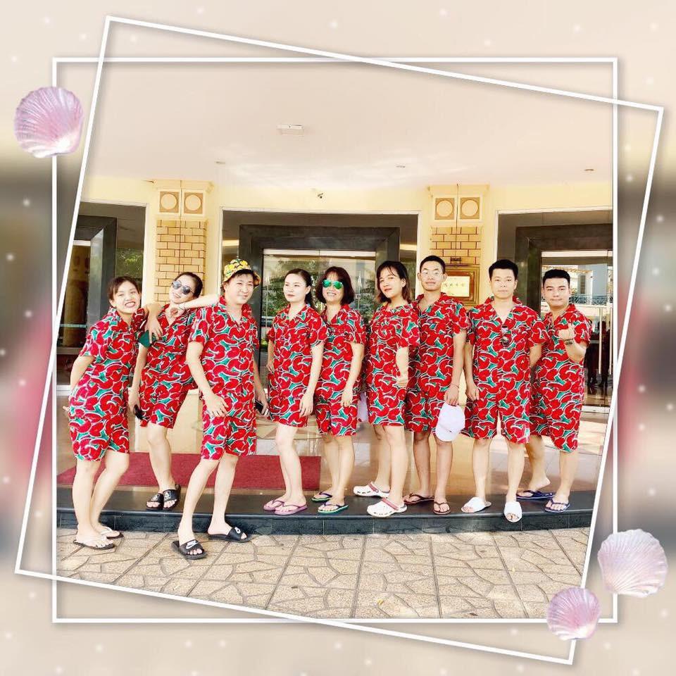 Bộ dưa đỏ chất liệu kate thái, hình ảnh thật