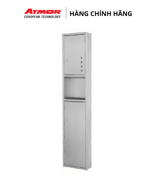 Tủ Đựng Giấy Vệ Sinh Kết Hợp Hộc Đựng Rác Cao Cấp Âm Tường ATMOR TD-8334S