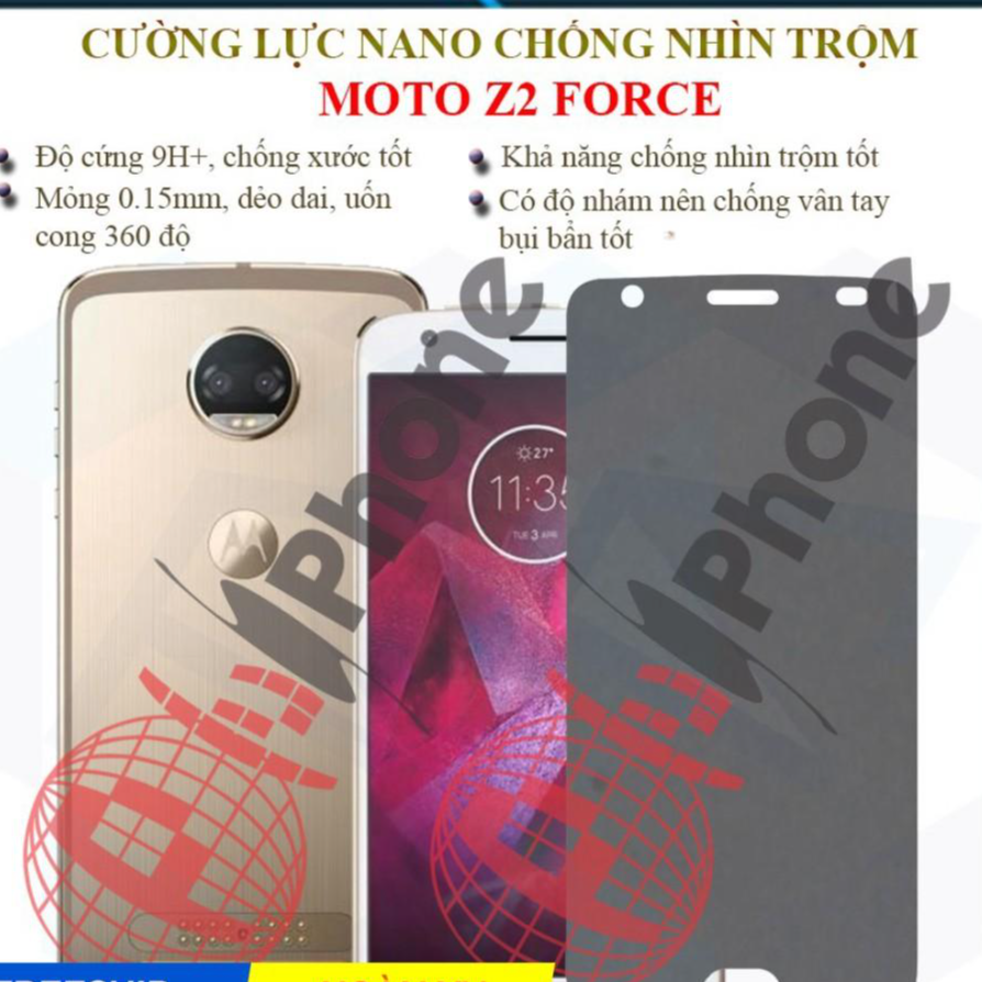 Dán chống nhìn trộm dành cho Motorola Z2 Force - Dán cường lực dẻo nano