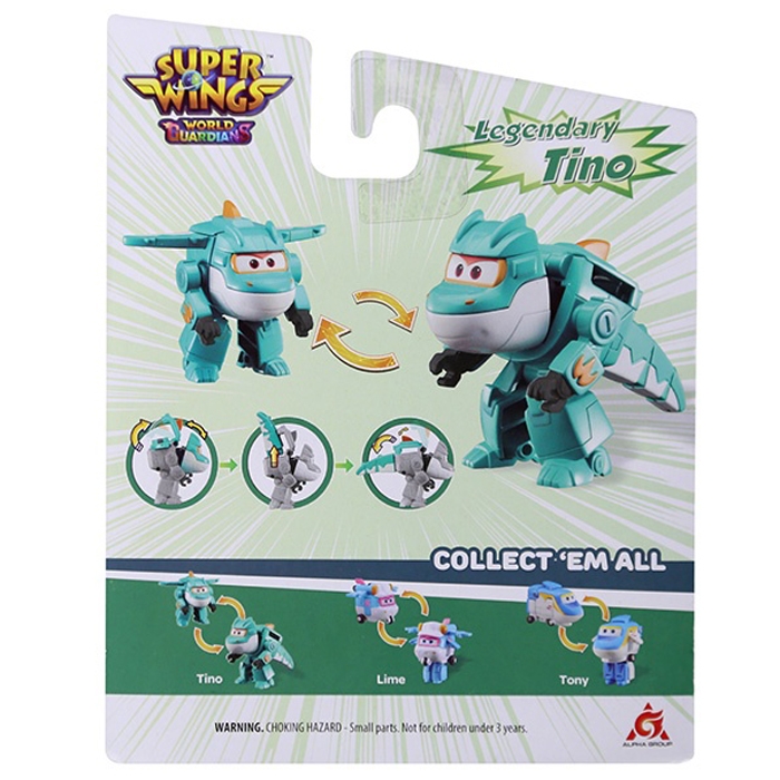 Đồ Chơi SUPERWINGS Robot Biến Hình Cỡ Nhỏ Khủng Long Huyền Thoại Tino YW760037