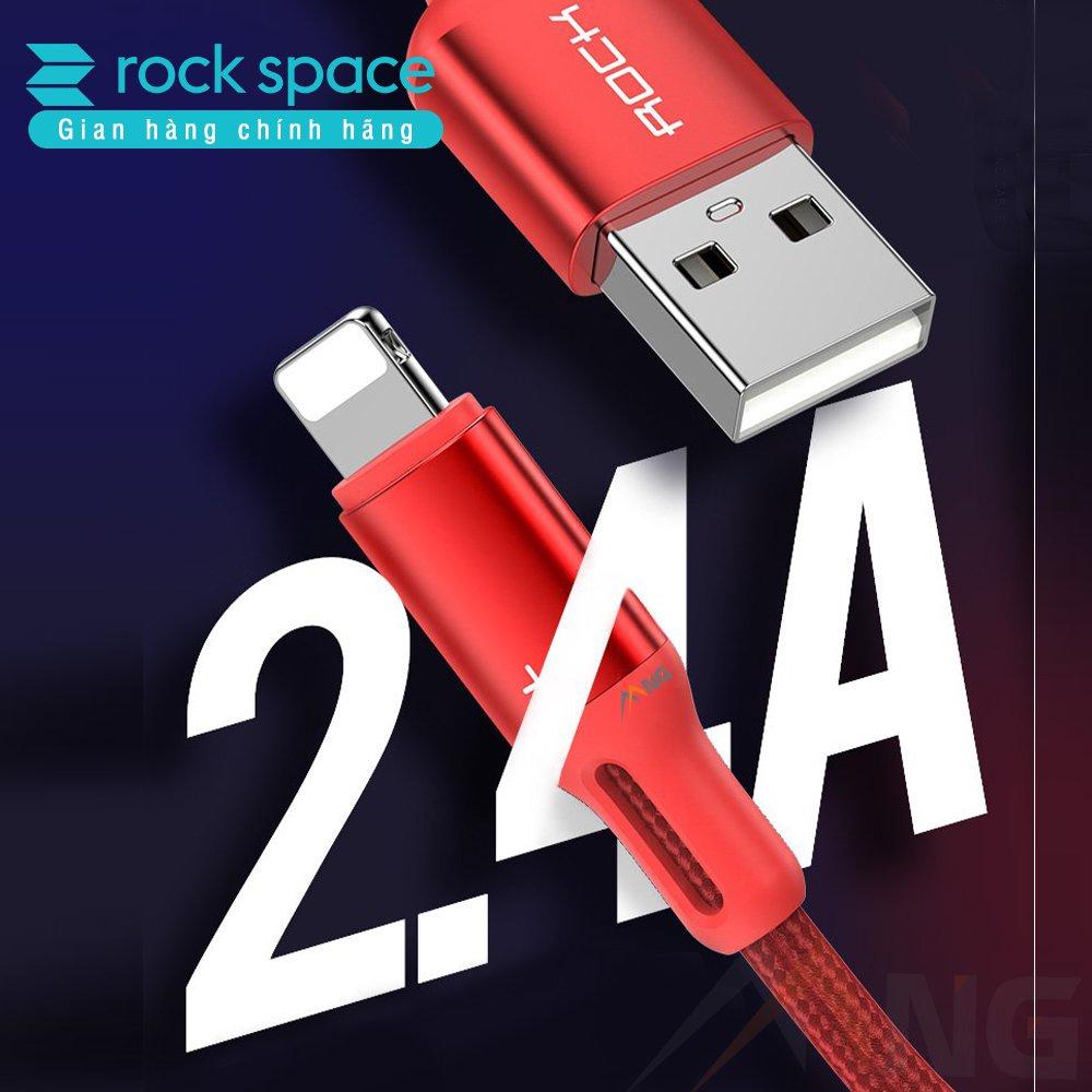 Dây Sạc Rockspace R2 dành cho Iphone dây dù màu đen,2M - Hàng chính hãng