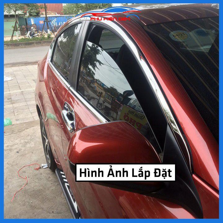 Bộ nẹp viền chân kính cong kính Honda HRV, HR-V 2016-2019 Inox sáng bóng chuẩn form xe