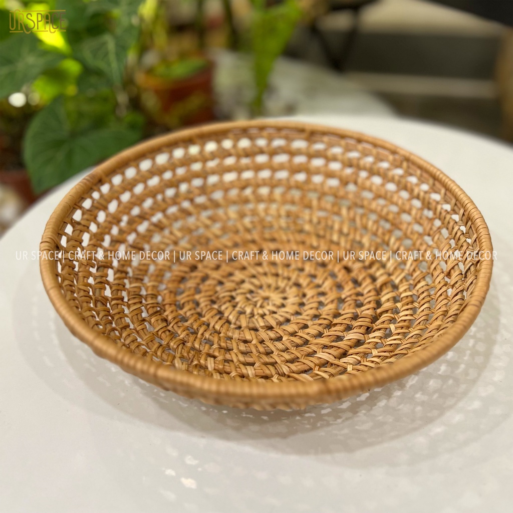 Khay mây decor URSPACE đựng bánh kẹo, trang trí bàn ăn/ RATTAN TRAY