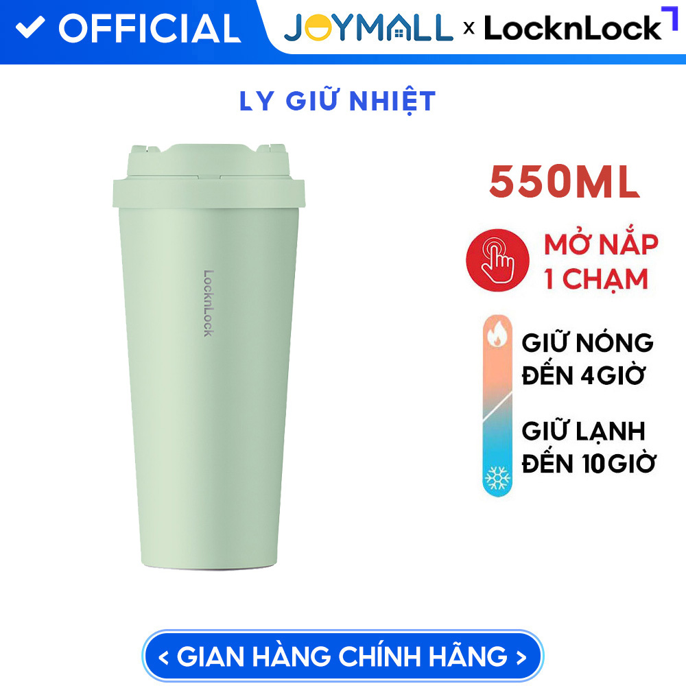 Bình Giữ Nhiệt Lock&Lock Energetic One-Touch Tumbler LHC3249 – 550ML – Độc quyền xanh mint