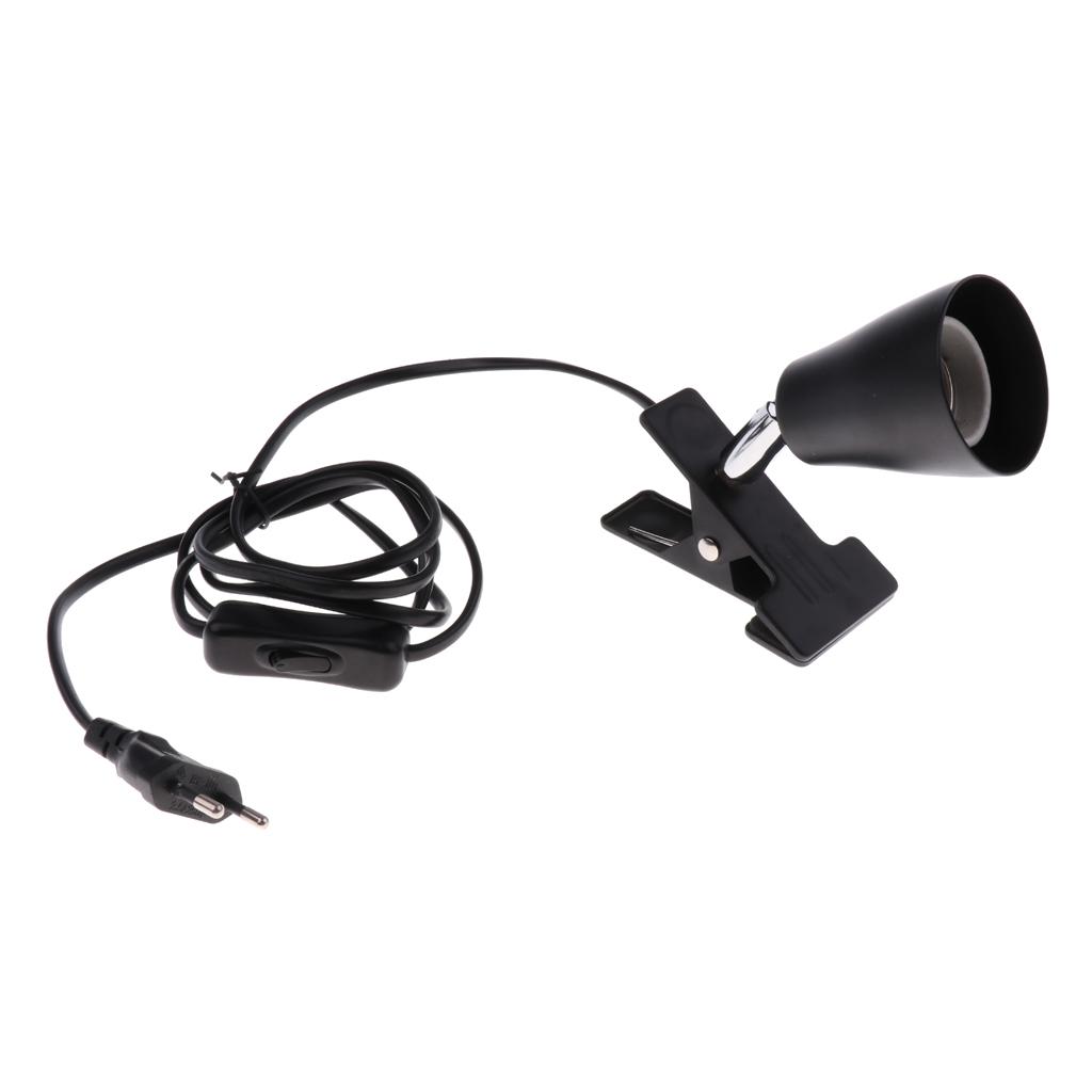 E27 Pet Reptile Heating Light UVA UVB Bulb Clamp Lamp Holder EU Plug