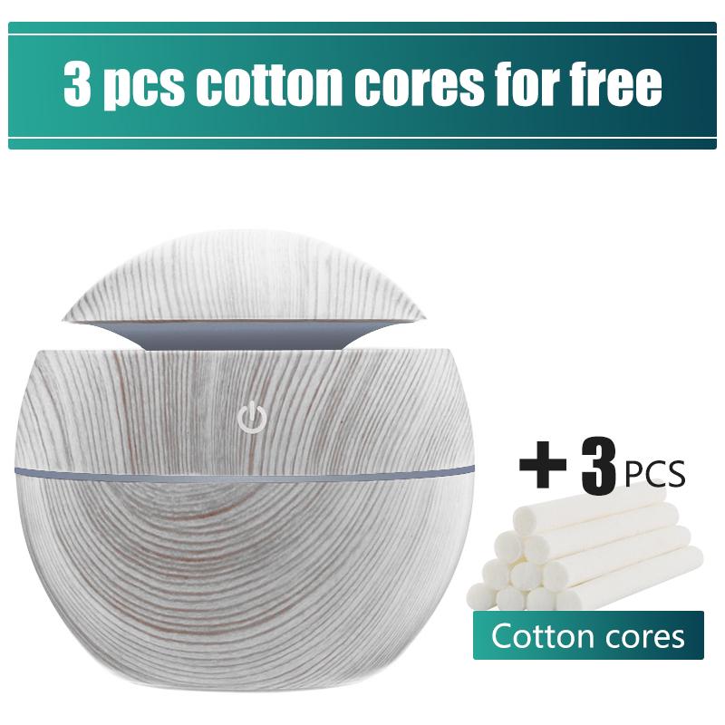 130ML USB Máy Tạo Độ Ẩm Không Khí Tự Do Lọc Hạt Gỗ Nhiều Màu Sắc Điện Gia Đình Siêu Âm Sương Khuếch Tán Tinh Dầu Thơm Xe Ô Tô Văn Phòng