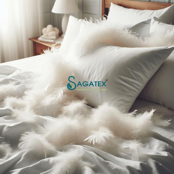 Gối Lông Vũ Tự Nhiên SAGATEX Thư Giãn Tối Ưu Nâng Đỡ Tuyệt Vời Hạn Chế Đau Mỏi Vai Gáy