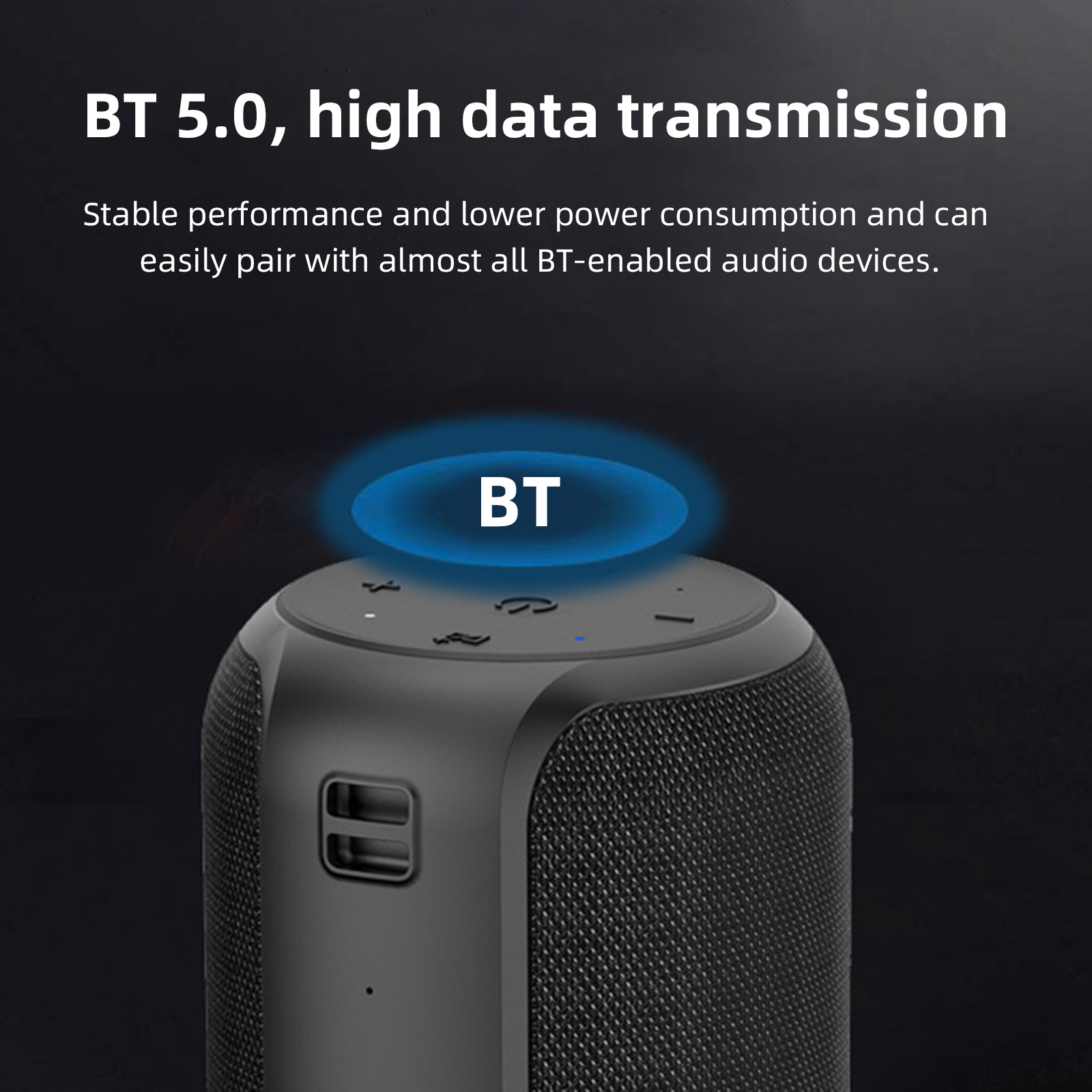 Loa Không Dây Bluetooth 5.0 Không Thấm Nước HiFi TWS Âm Thanh Nổi Cho Loa Siêu Trầm TF