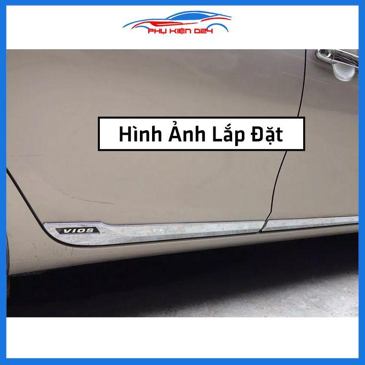 Bộ ốp nẹp sườn Vios 2014-2015-2016-2017-2018 mạ crom trang trí làm đẹp xe