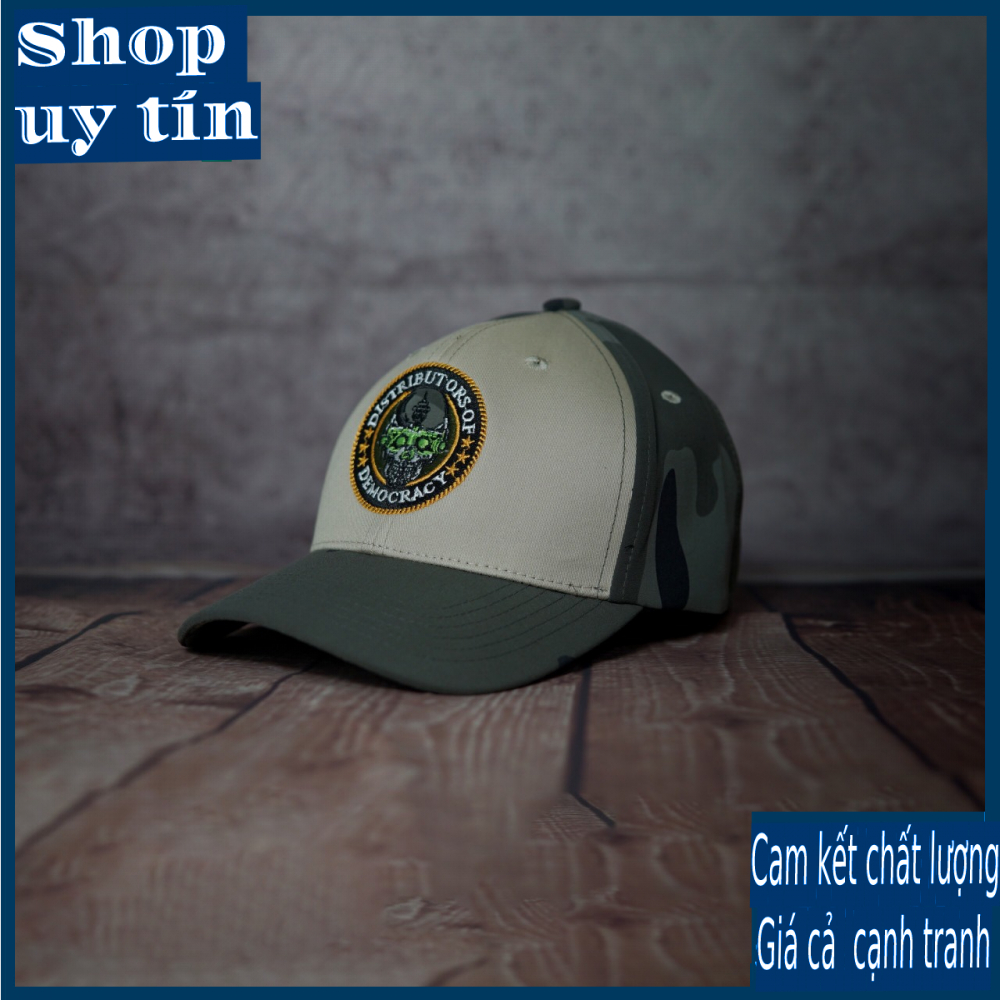 [ Miễn ship / giảm giá ]  MŨ NÓN LƯỠI TRAI NAM NỮ RẰN RI BÍT ĐUÔI CAO CẤP - trắng phối xanh