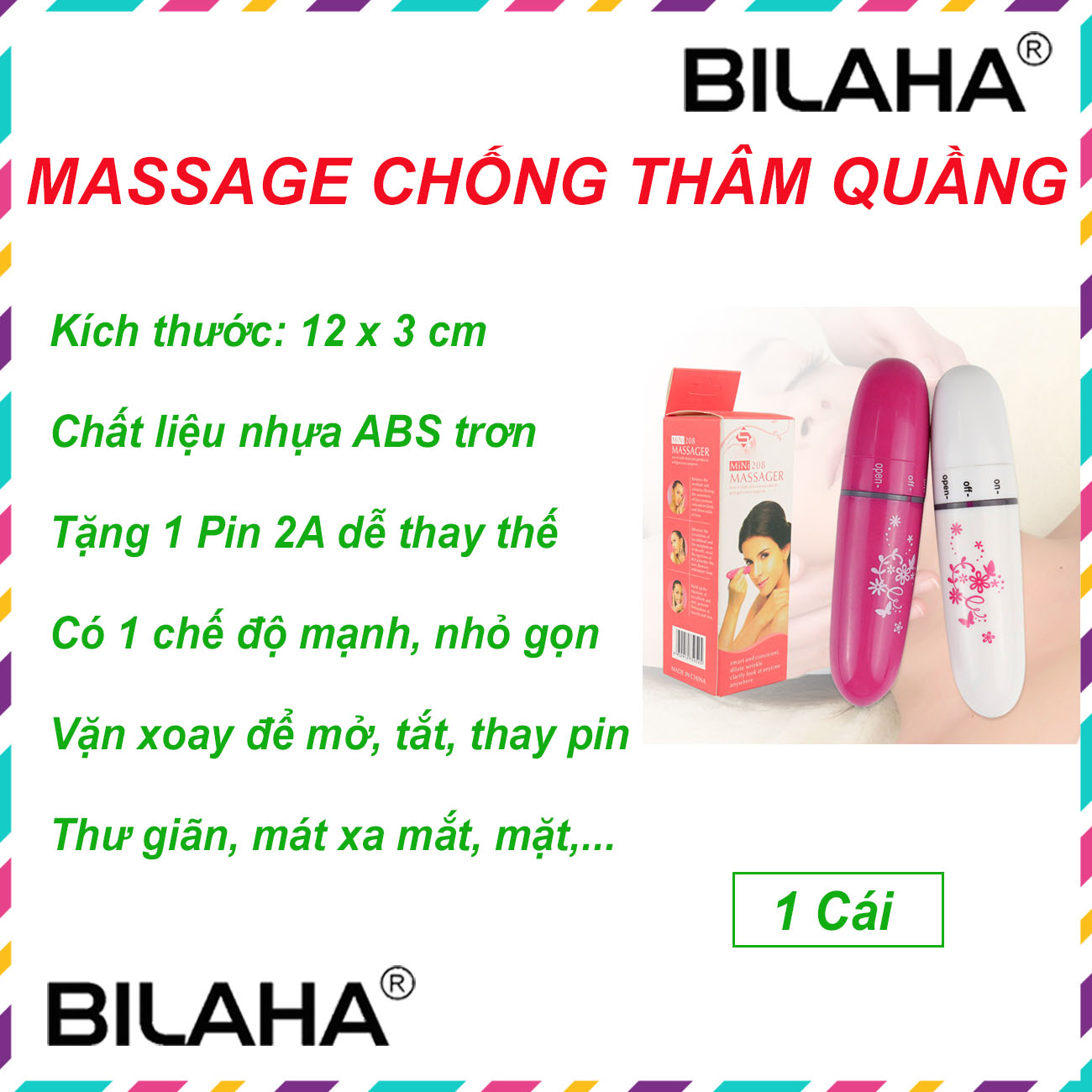 Máy Massage Mắt Chiếc Bút Chống Thâm Quầng, Thư Giãn Mắt Dùng Đẹp Lên Trông Thấy (Chọn Phân Loại) (Hàng Chính Hãng)