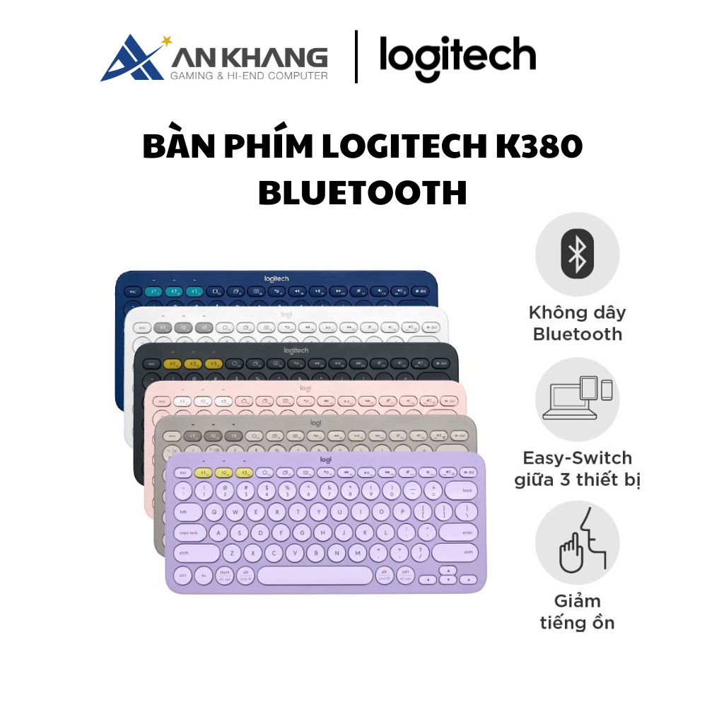 Bàn phím không dây Bluetooth nhỏ gọn Logitech K380 (920-007596) - Hàng Chính Hãng