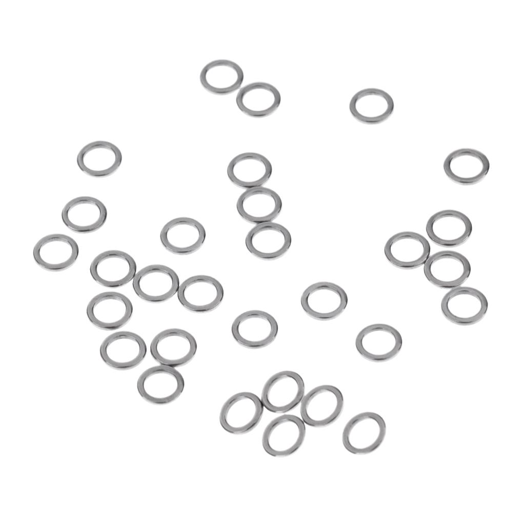 30Pcs Stainless Steel Fishing Rig Ring Terminal Tackle Round Boilie Bait Rings