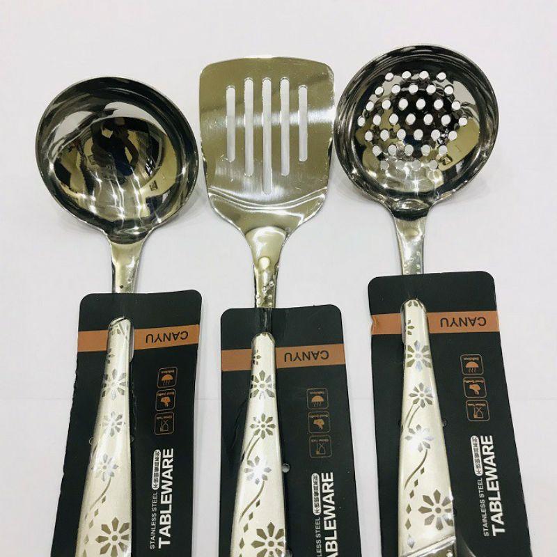 Xẻng rán nhỏ chiên đồ , xào vân đặc hàng inox đẹp