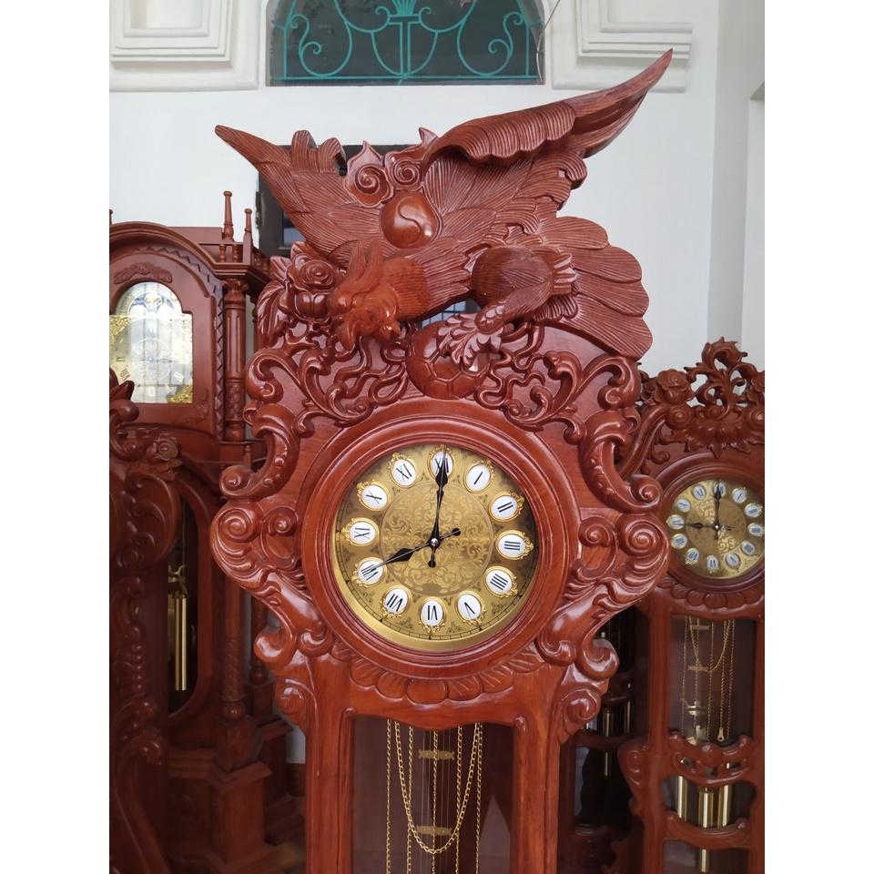 Đồng hồ chim đại bàng gỗ hương đá, gỗ gõ đỏ - Hàng siêu vip - Hình như nào hàng như vậy