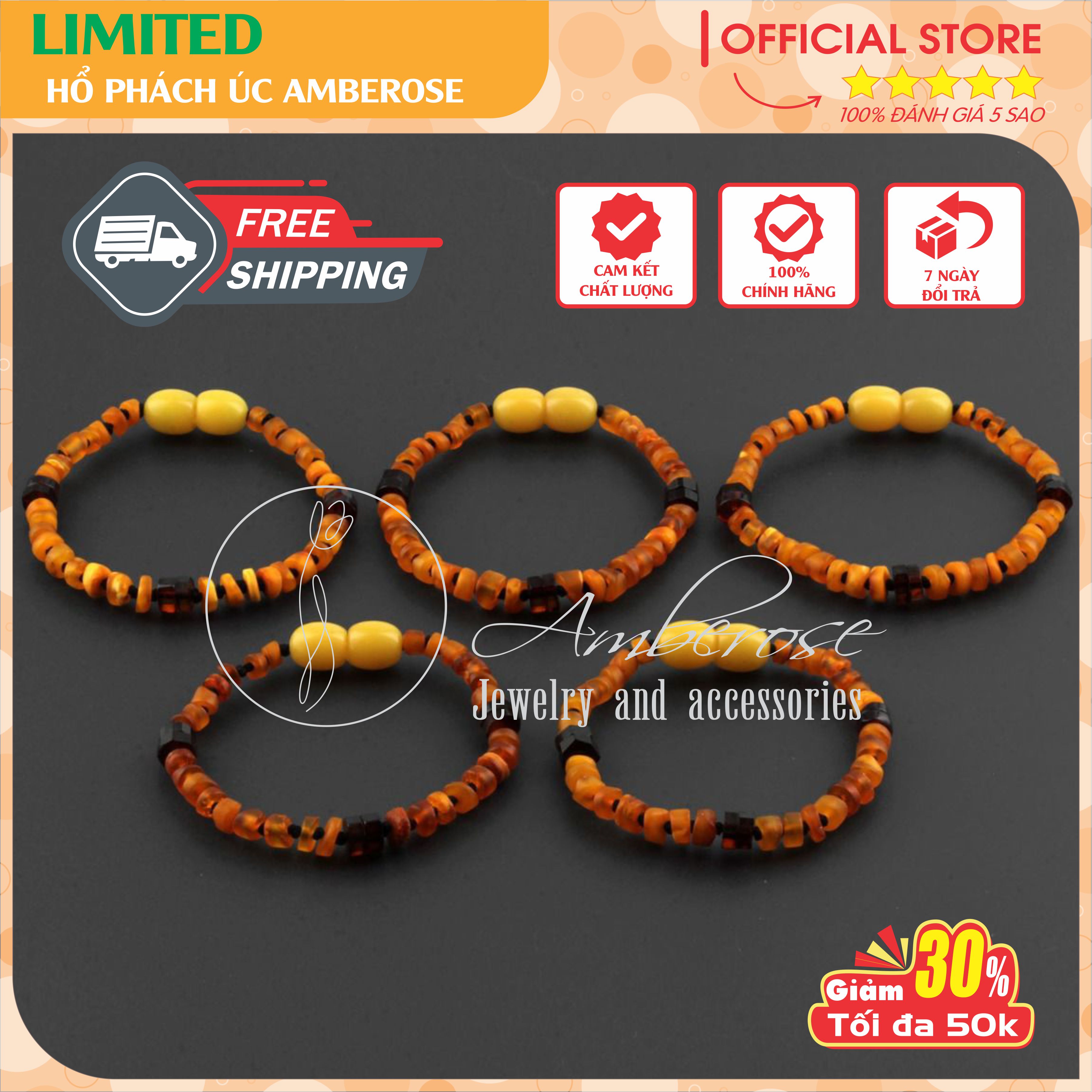 Vòng Tay Hổ Phách Amber Úc Cho Bé 0 - 10 tuổi VTABLMT822