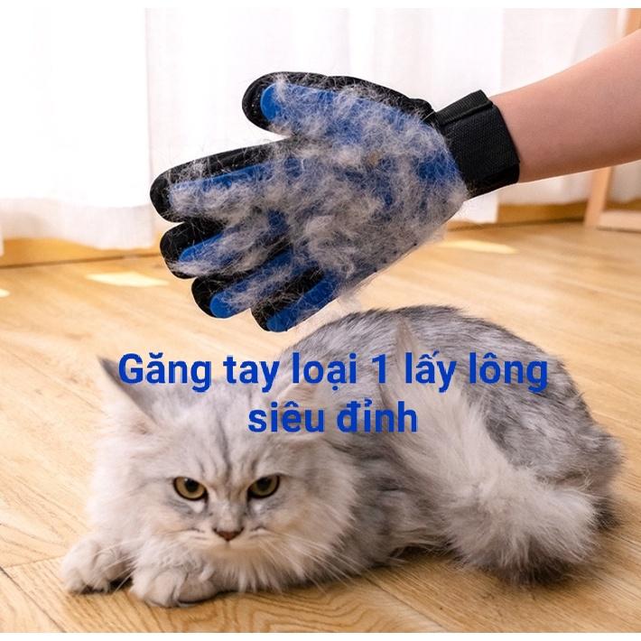 01 Găng Tay chải lông cho chó mèo - Hàng loại 1 - Dày dặn chải lông thừa siêu sạch