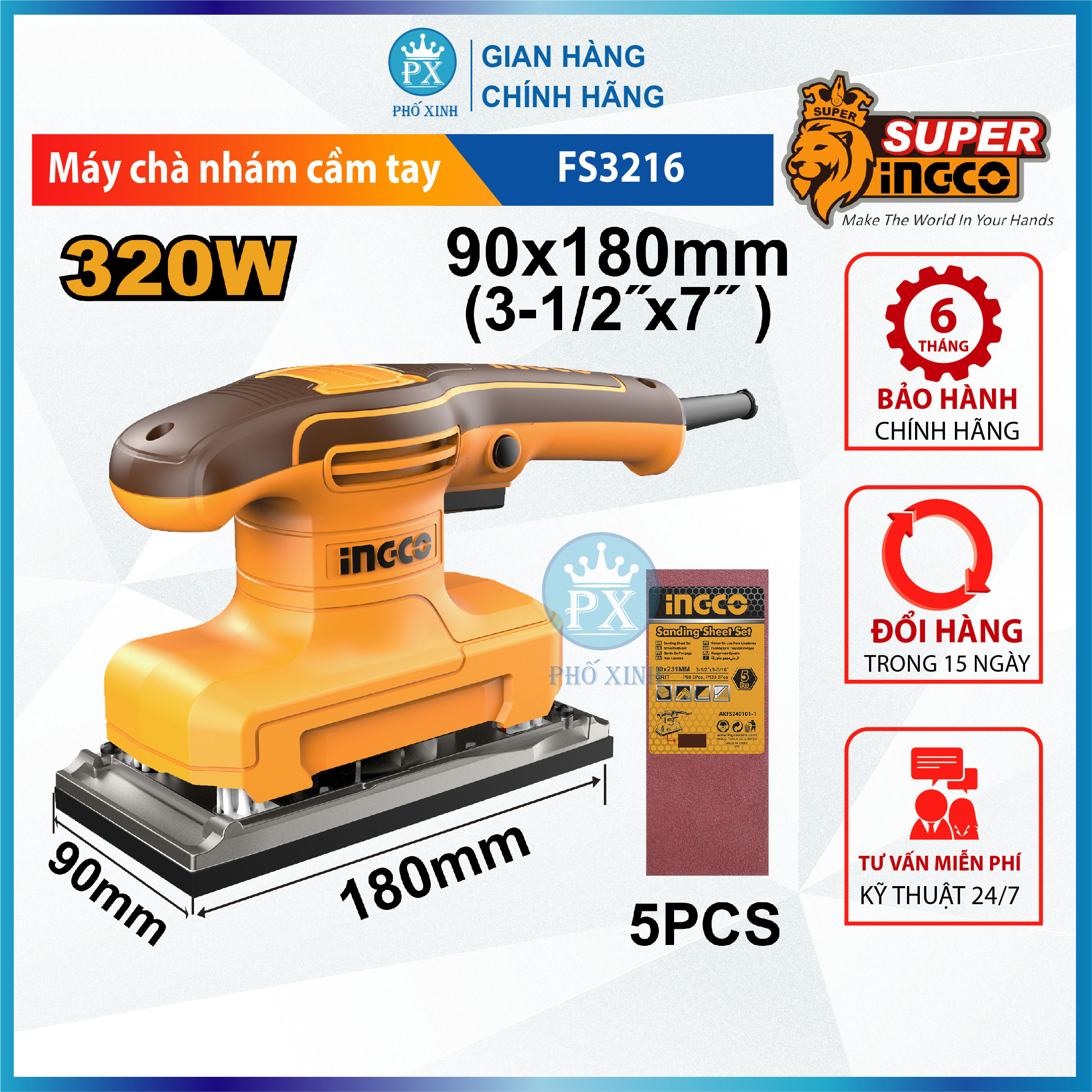 Máy chà nhám cầm tay FS3216