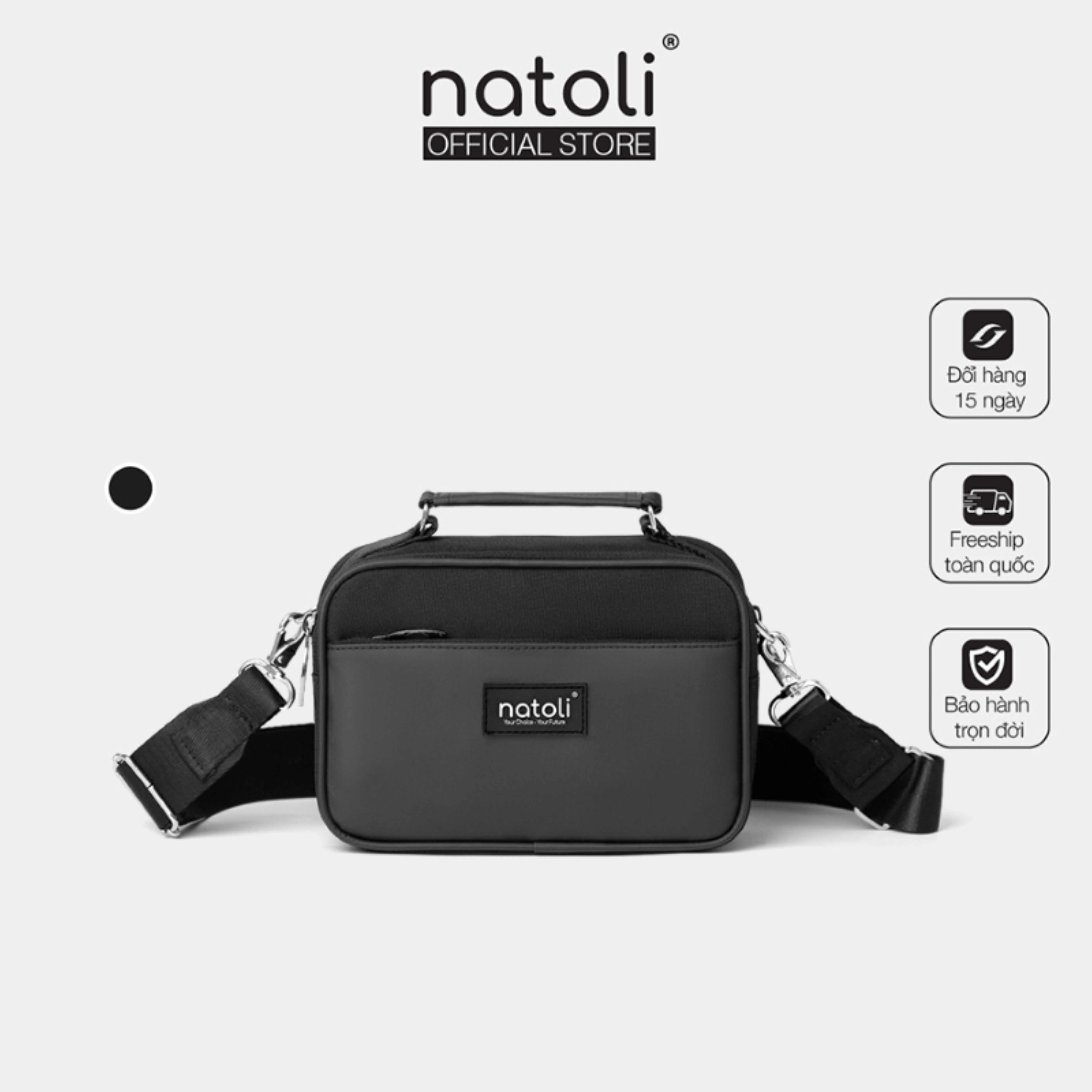 Túi đeo chéo nam thương hiệu Natoli nhiều ngăn chống nước cao cấp BST CLASSIC CROSSBAG T8