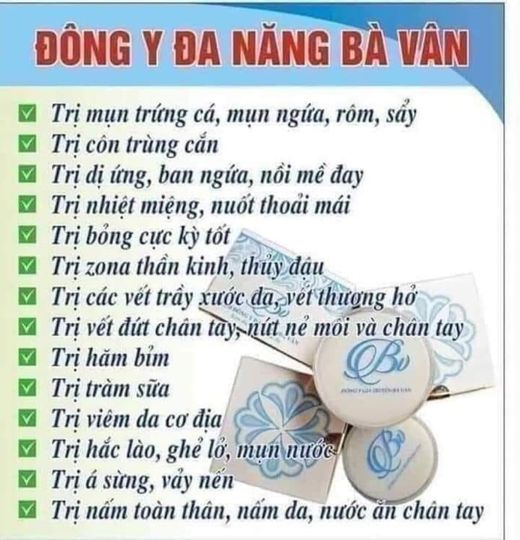 Kem bôi đông y Đa năng bà Vân, khắc phục tất cả các vấn đề về Bệnh ngoài da