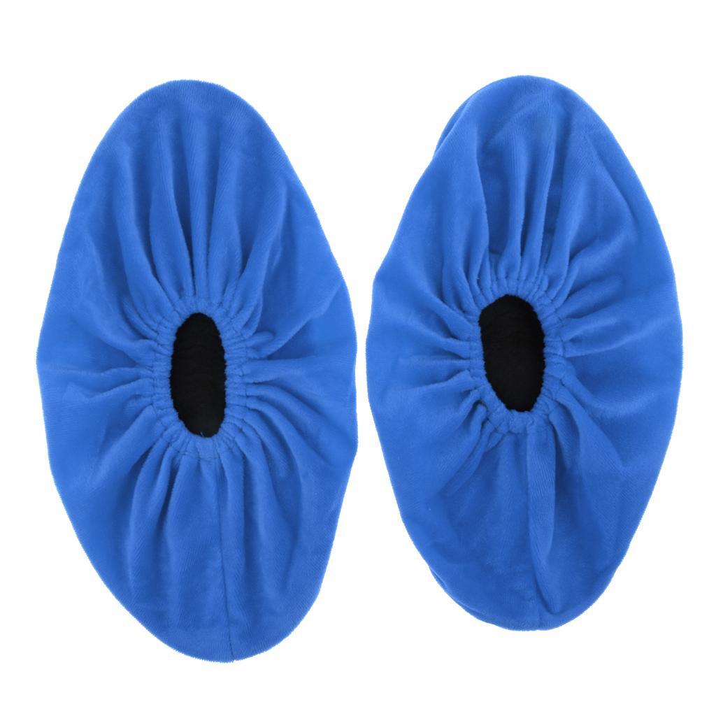 2x Velvet Shoe Covers Anti-Slip Household Overshoes with Sole for Age 3-12 Kids