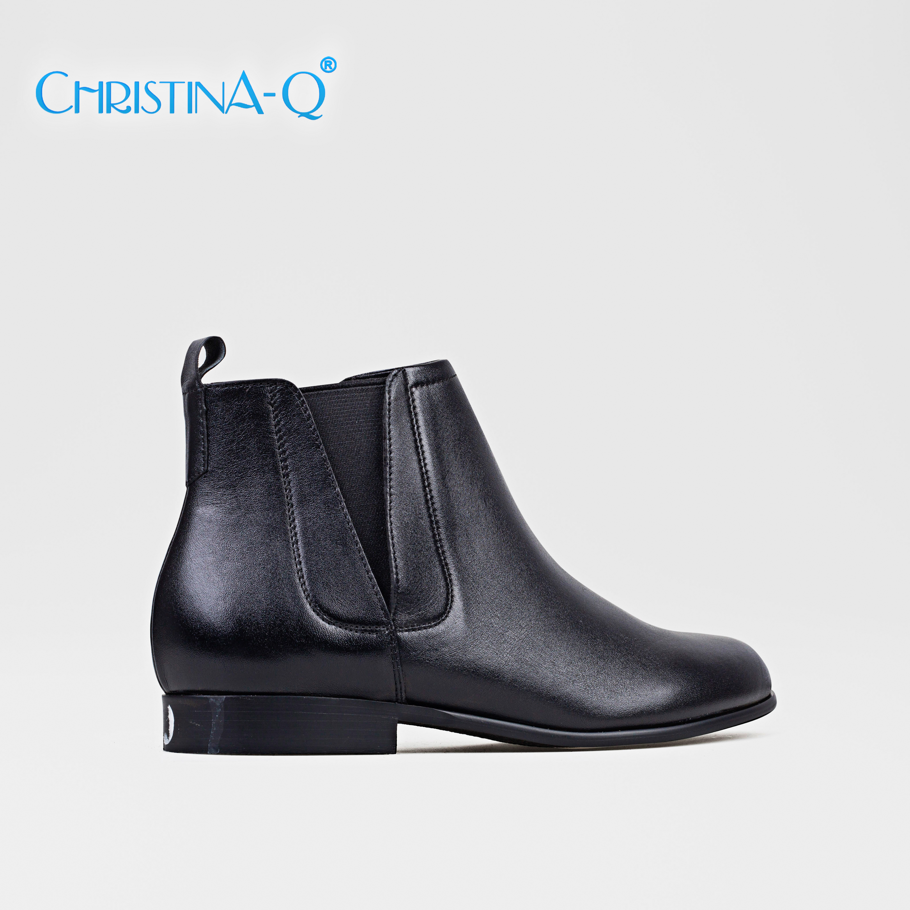 Giày boots nữ mũi tròn ChristinA-Q BOT112