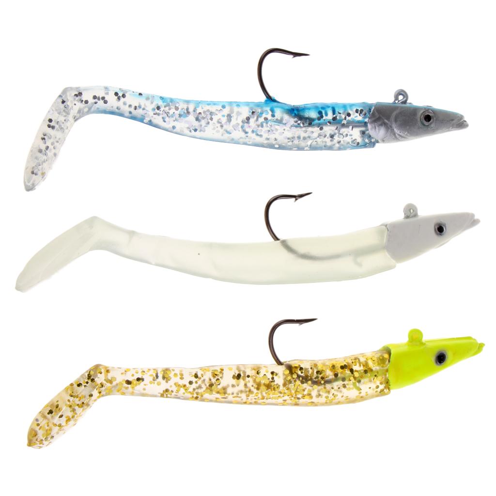3D Eyes Fishing Lure Bait Soft Sequins Fish Decoy Hook