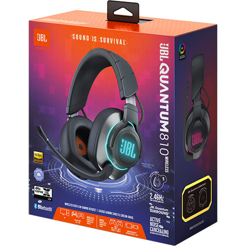 Tai nghe chụp tai không dây Gaming JBL Quantum 810 Wireless JBLQ810WLBLK - Hàng chính hãng