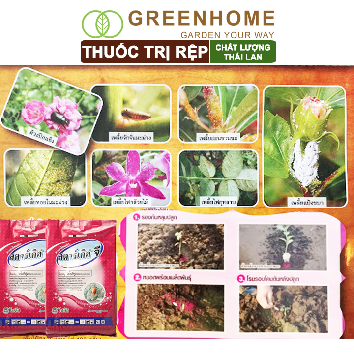 Thuốc tím trị rệp, Starkle-G, bao 50gr, lưu dẫn, an toàn, hiệu quả, dùng cho sen đá, xương rồng |Greenhome